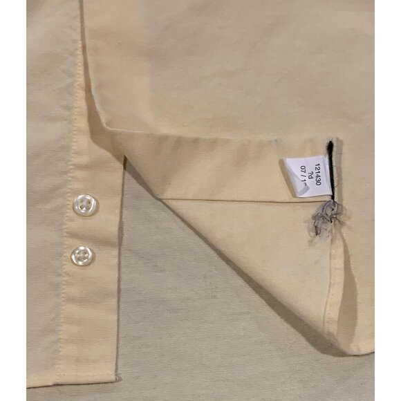 Covington Mens Short Sleeve Yellow Button-Down Dress Shirt Pocket Size 14-14 1/2 - Picture 4 of 10